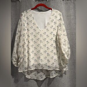 Cream Floral Women's Top